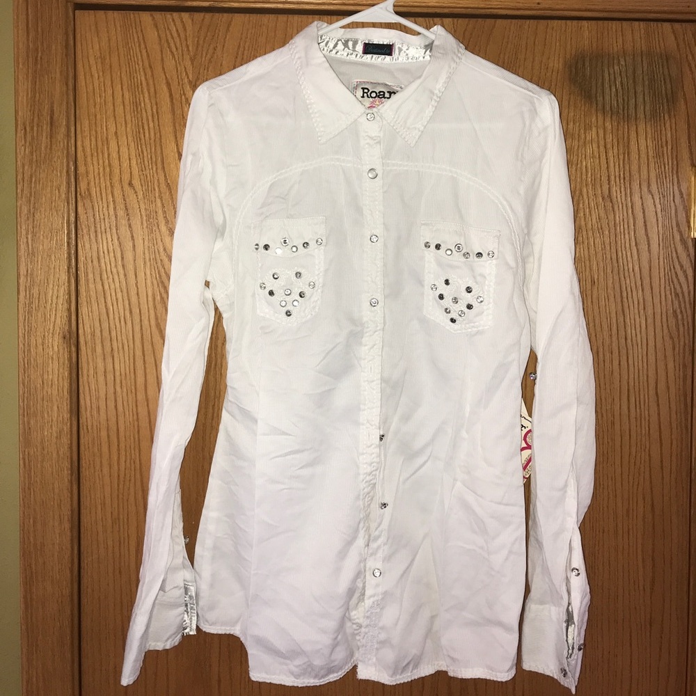 White Roar Western Button Down shirt